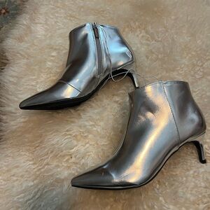 New Silver Ankle Boots